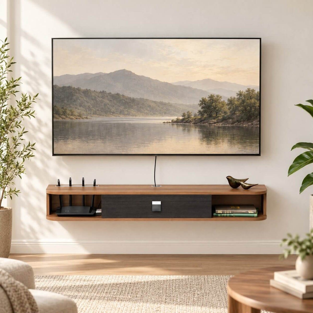 47" Eclan Floating TV Stand, Walnut