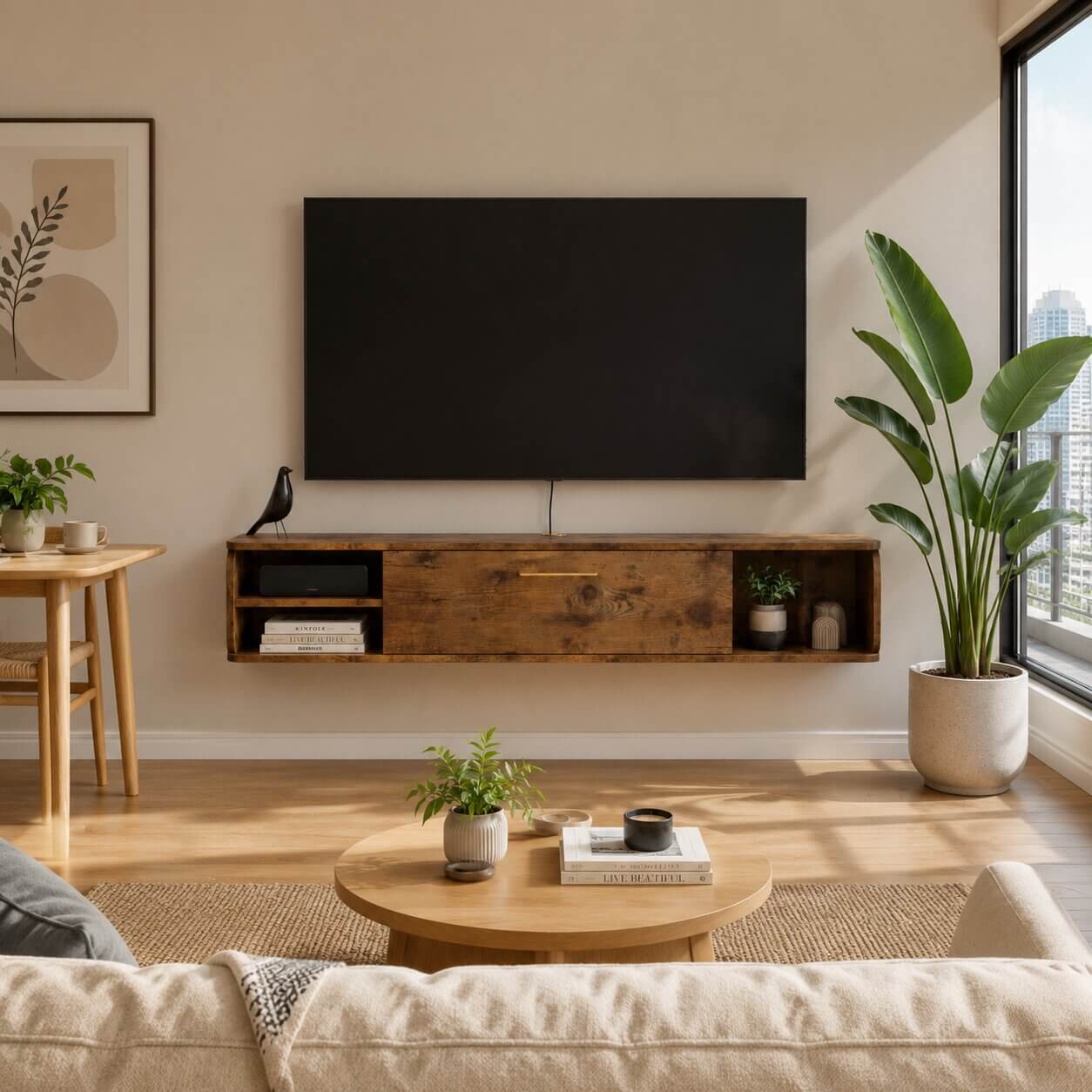 58" Prima TV Stand Rustic Brown (BACKORDER)