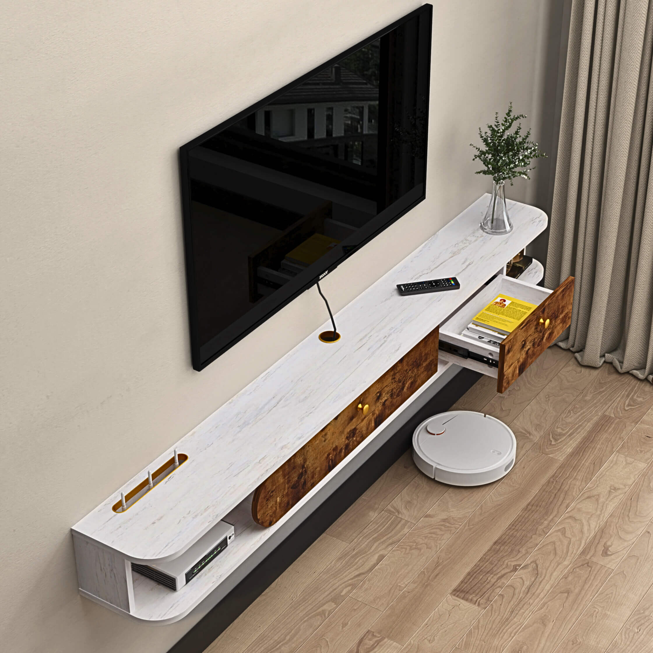 Custom Bareo Floating TV Stand