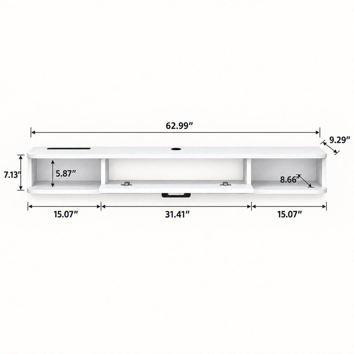 62.99" Pureza Floating TV Stand, White
