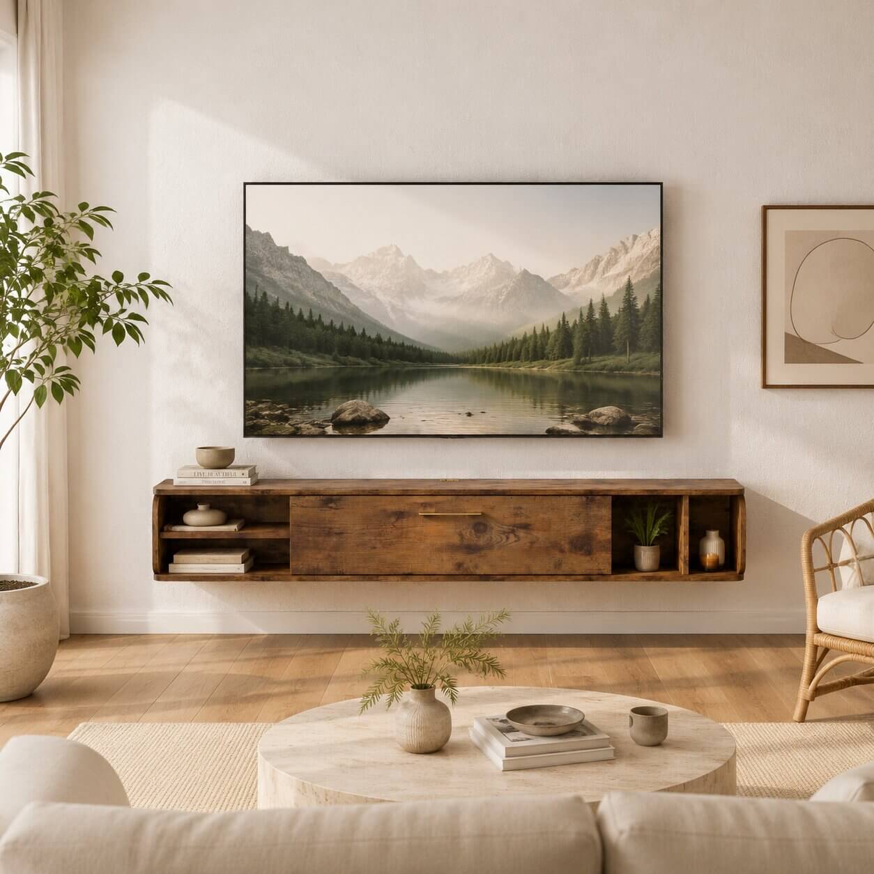 67" Prima TV Stand Rustic Brown