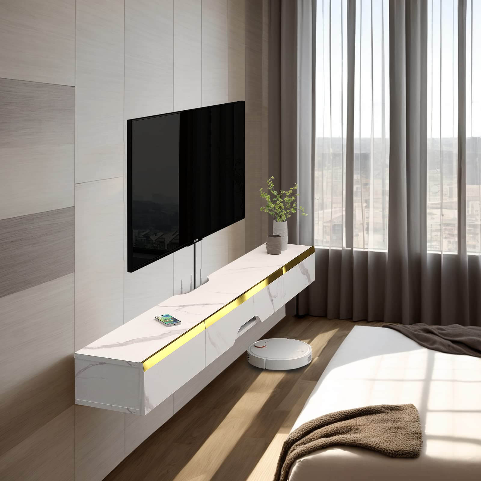 Custom Elega Floating TV Stand