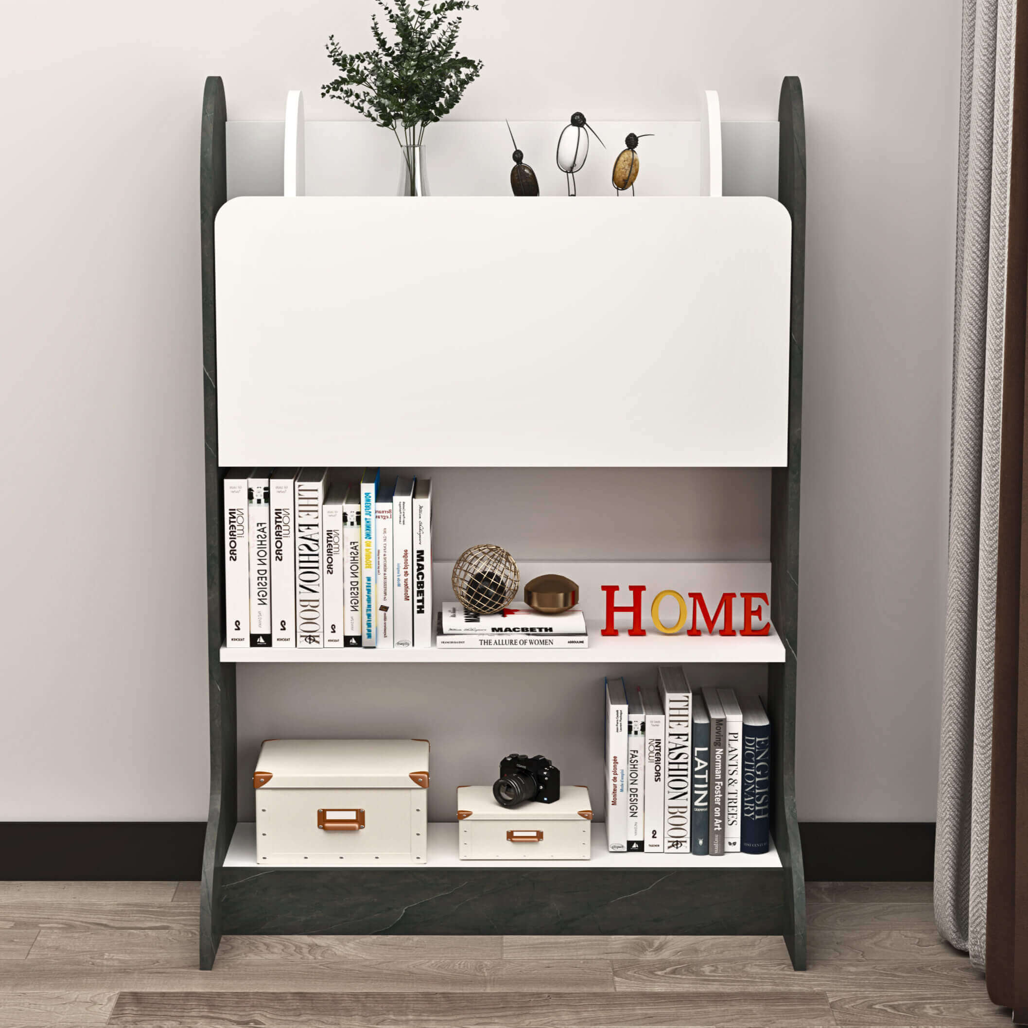 Plywood Wall Mountable Desk with Fold Up Table & Storage Shelves #table_flip up