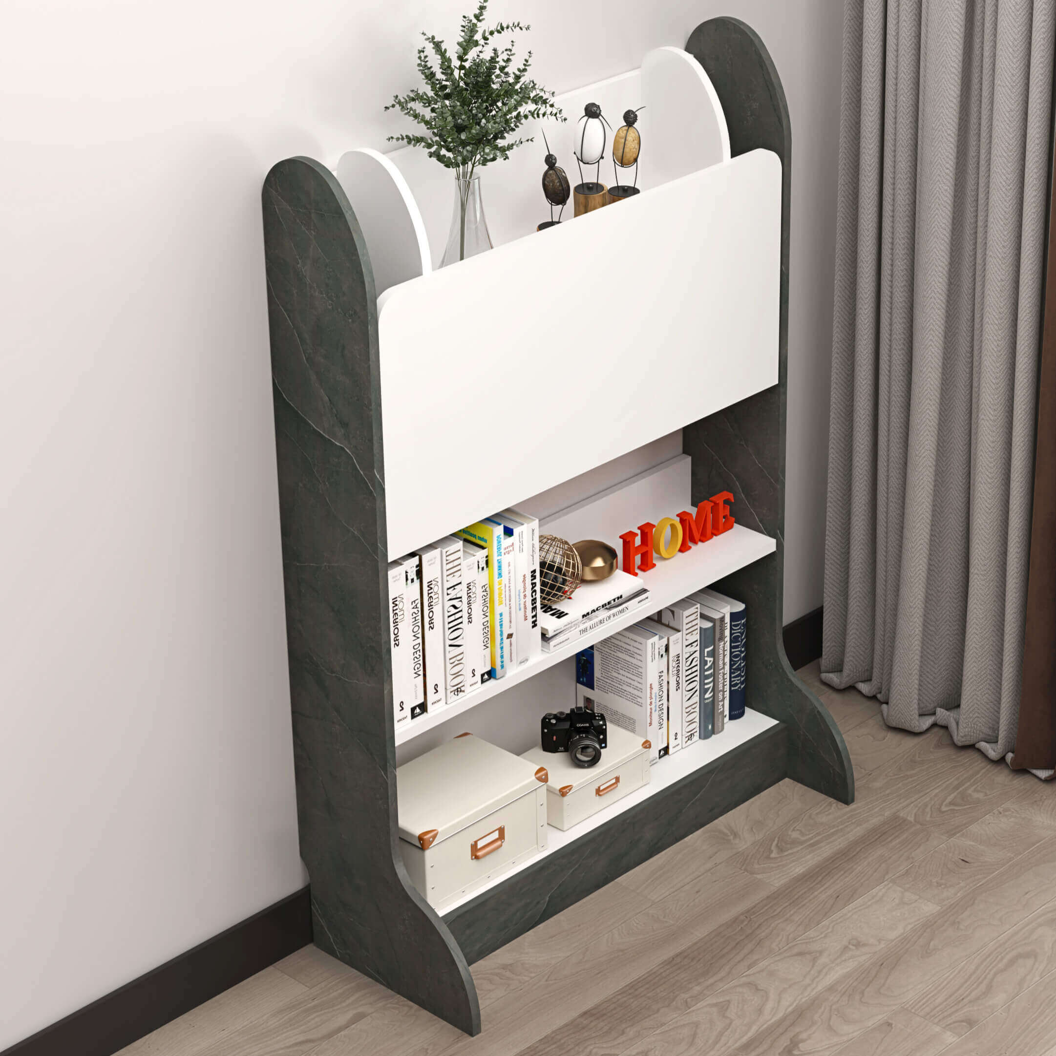 Plywood Wall Mountable Desk with Fold Up Table & Storage Shelves #table_flip up