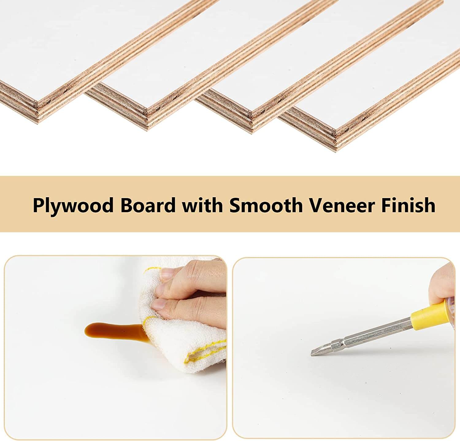 White Plywood Wall Mounted Floating TV Stand with Large Door Storage #color_white