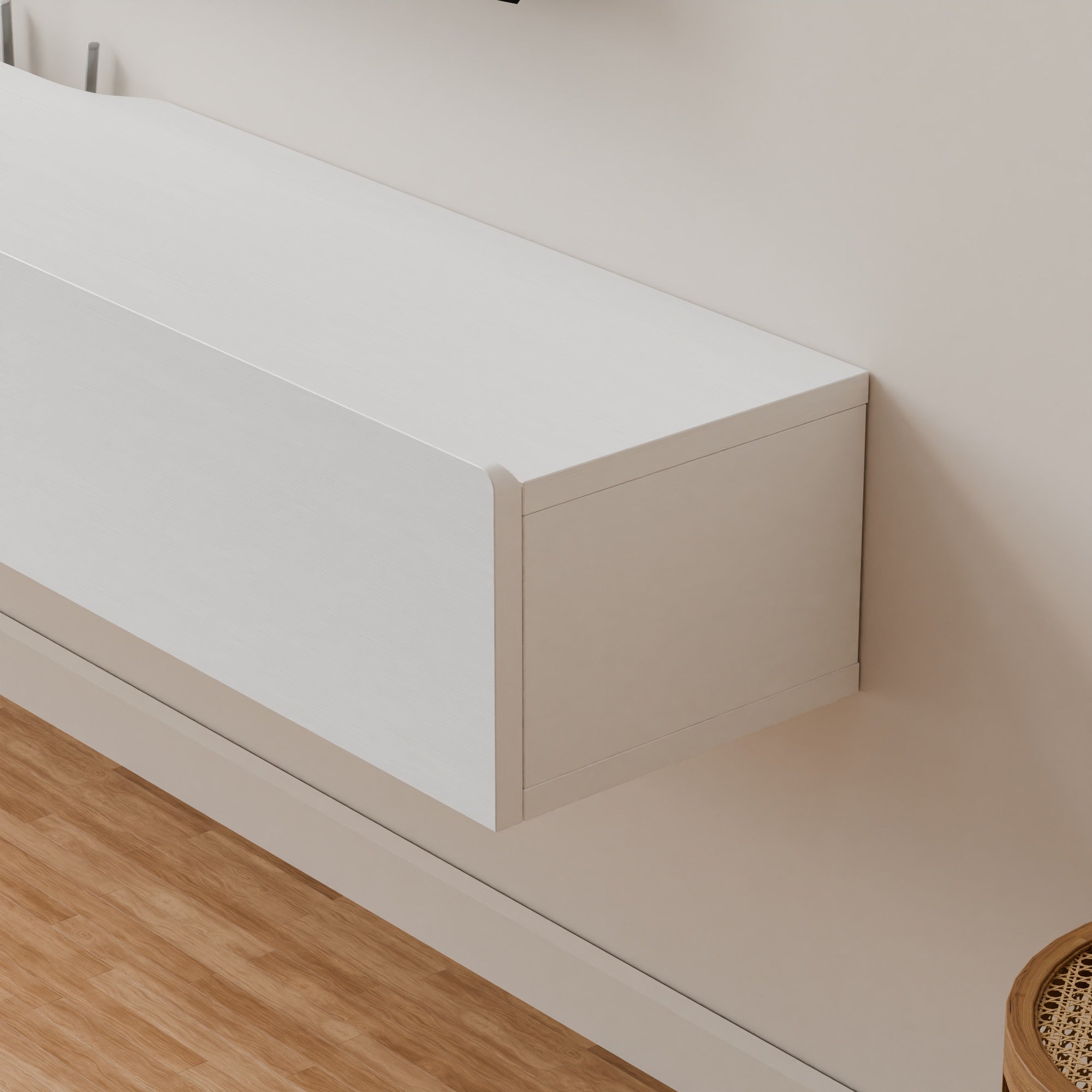 floating media shelf #color_white