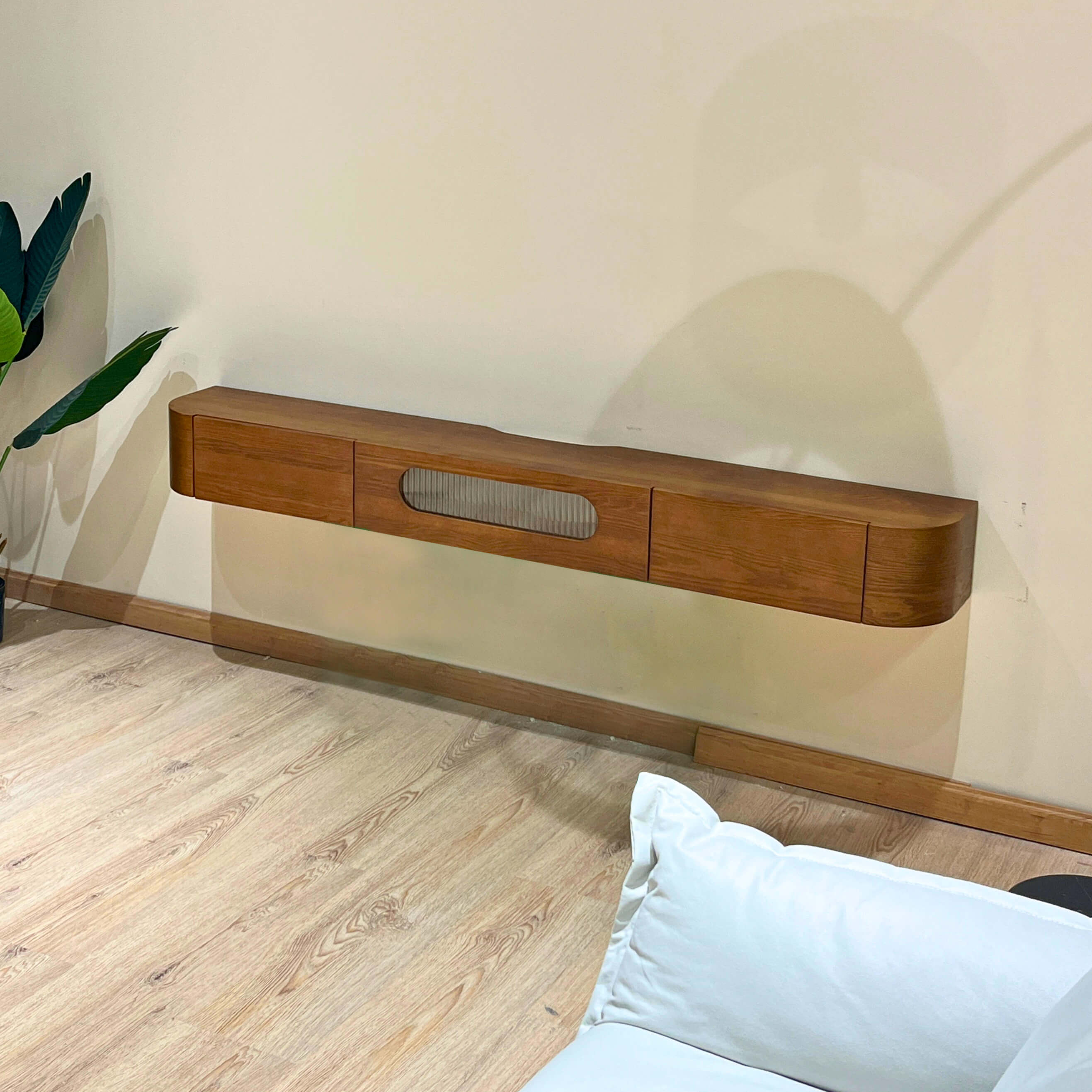 70" Prista Floating TV Stand, Walnut