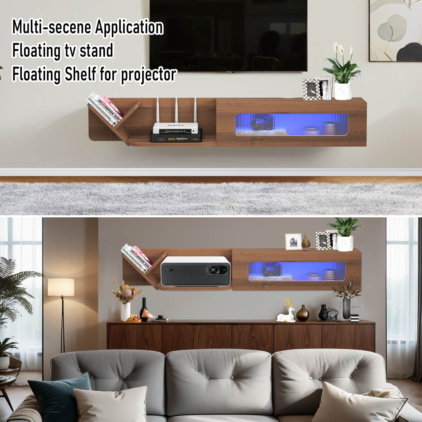 Custom Asymetrix Floating TV Stand
