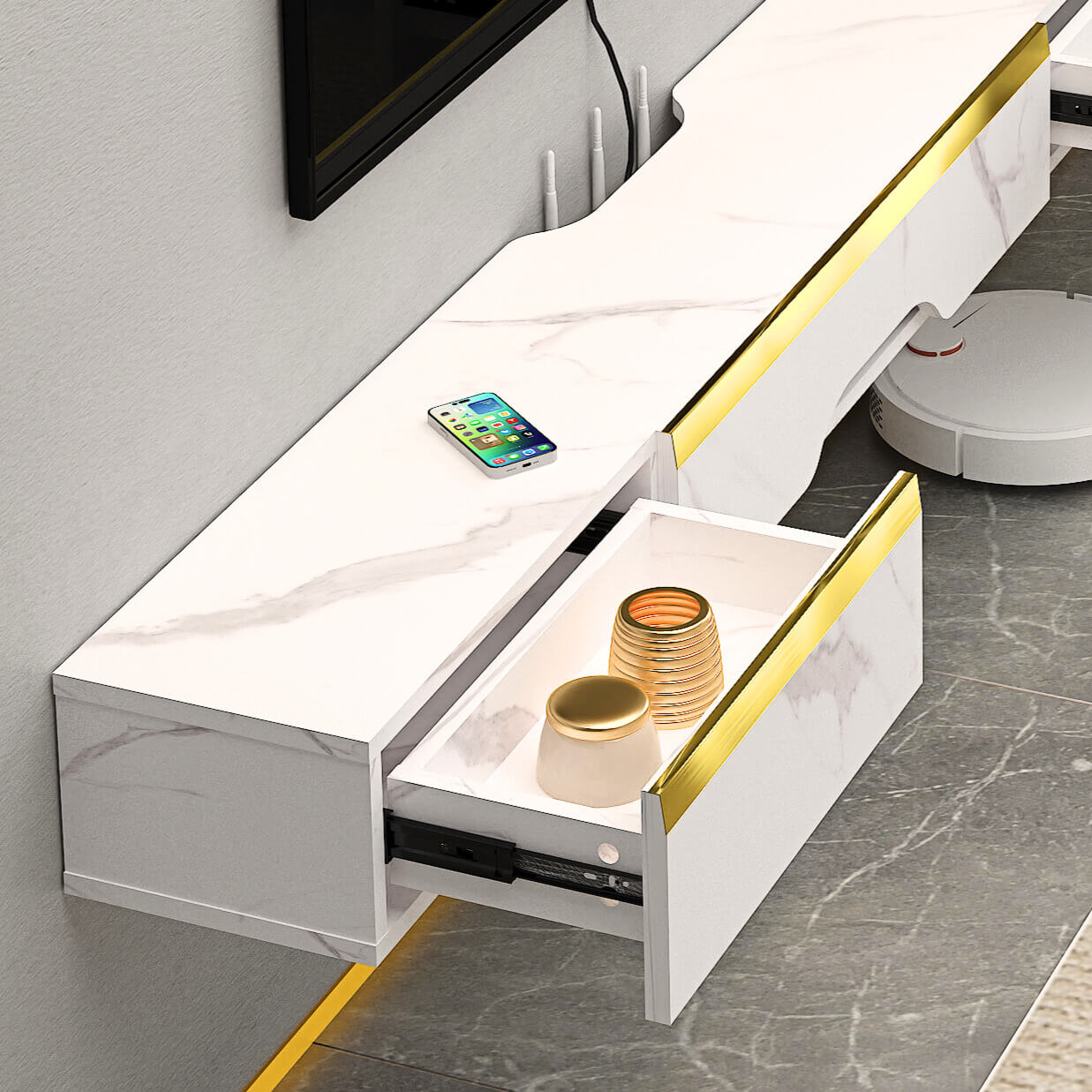 Custom Elega Floating TV Stand