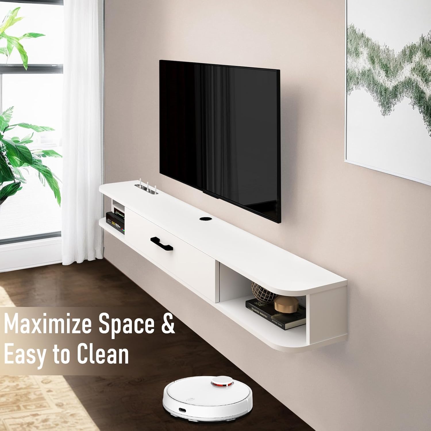 78.74" Pureza Floating TV Stand, White
