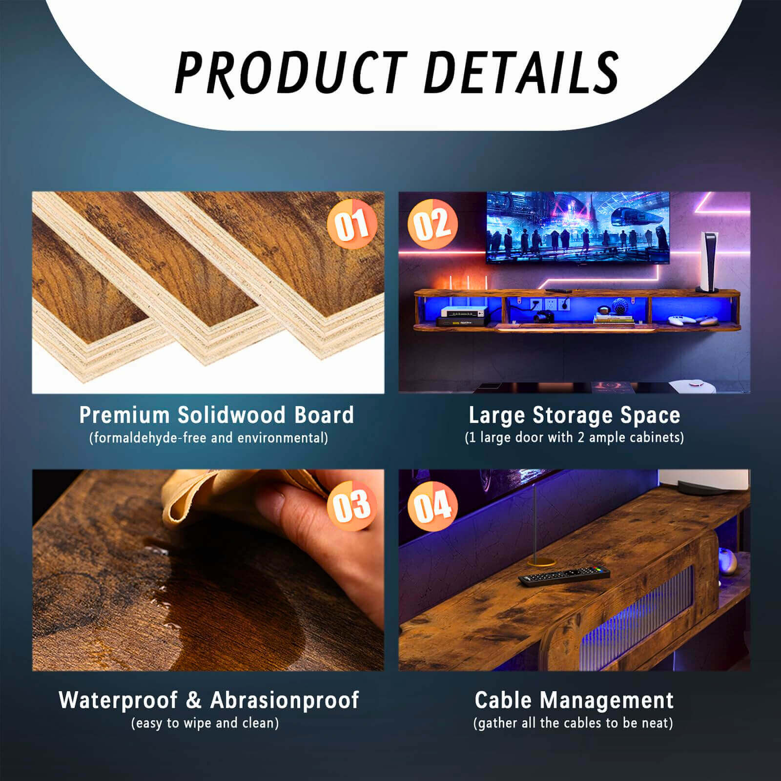 Custom Eclaire Floating TV Stand