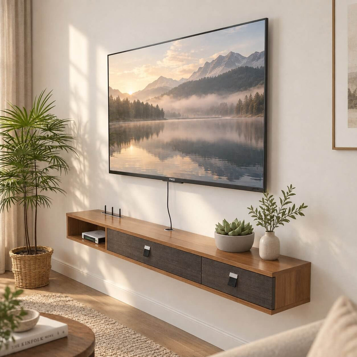 47" Dueta Floating TV Stand, Walnut