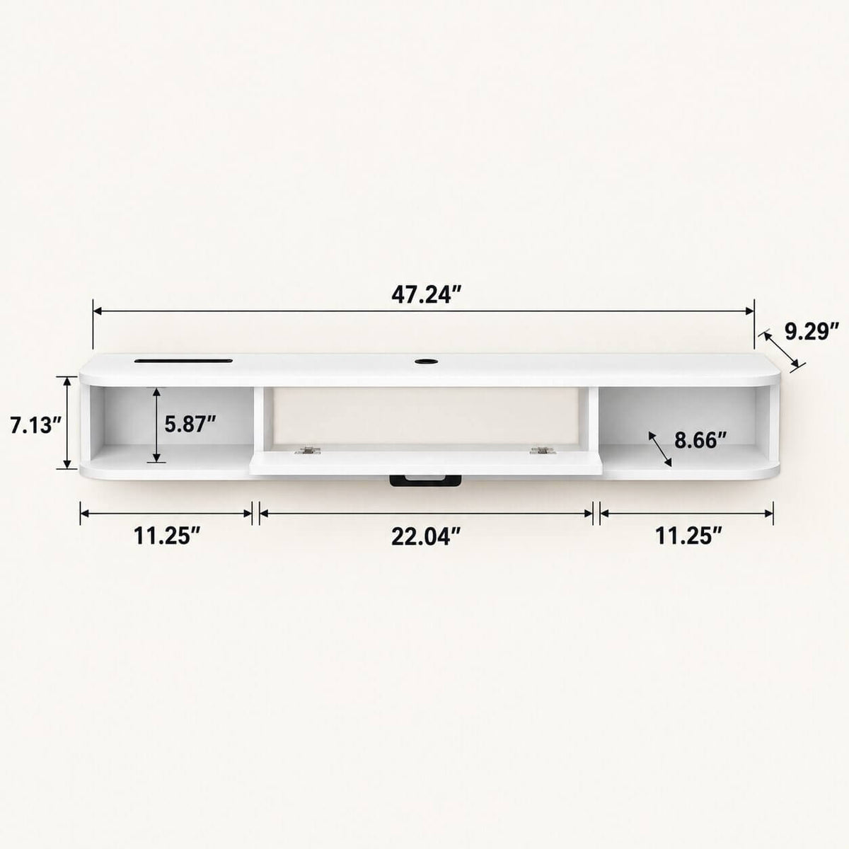 47" Pureza Floating TV Stand, White