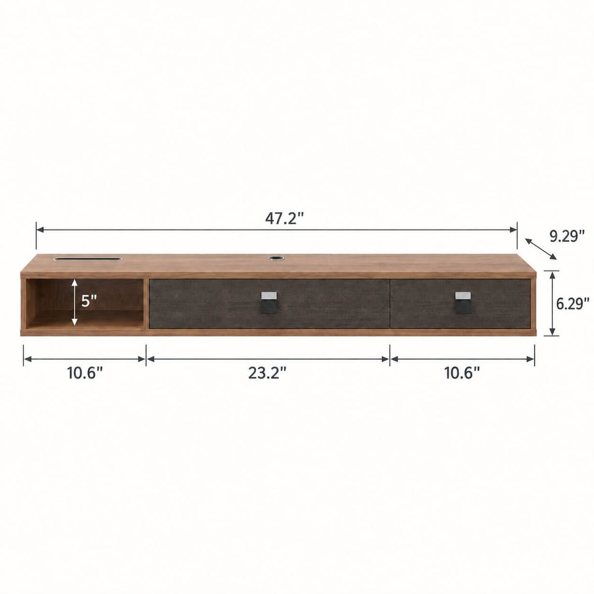 47" Dueta Floating TV Stand, Walnut