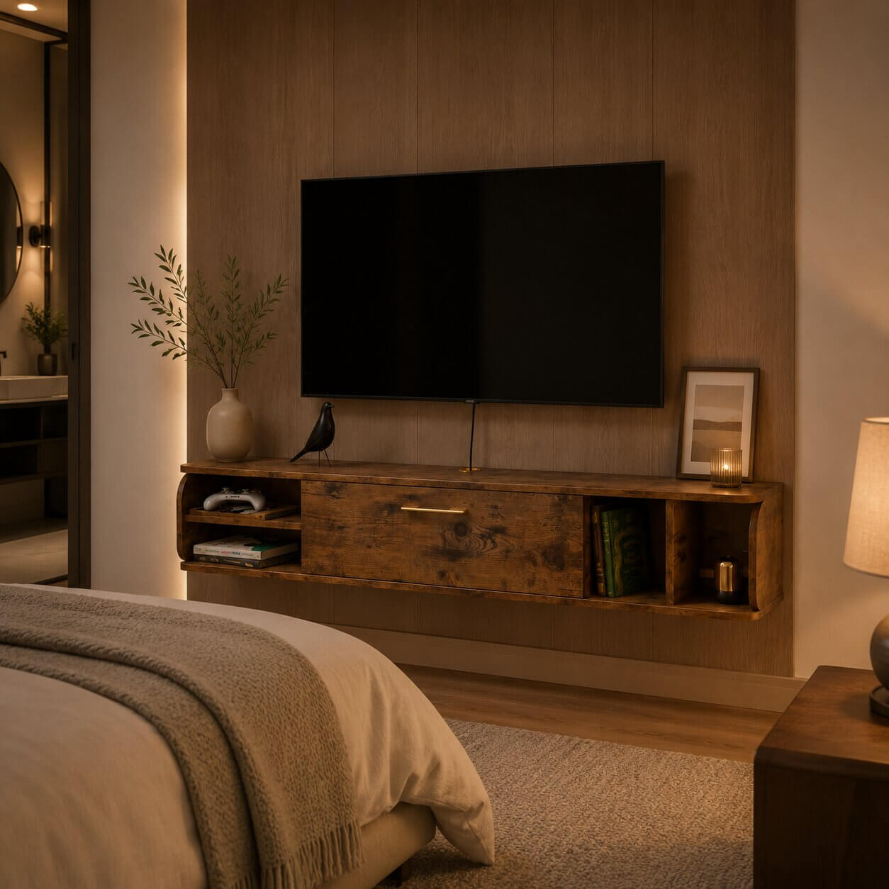 58" Prima TV Stand Rustic Brown (BACKORDER)