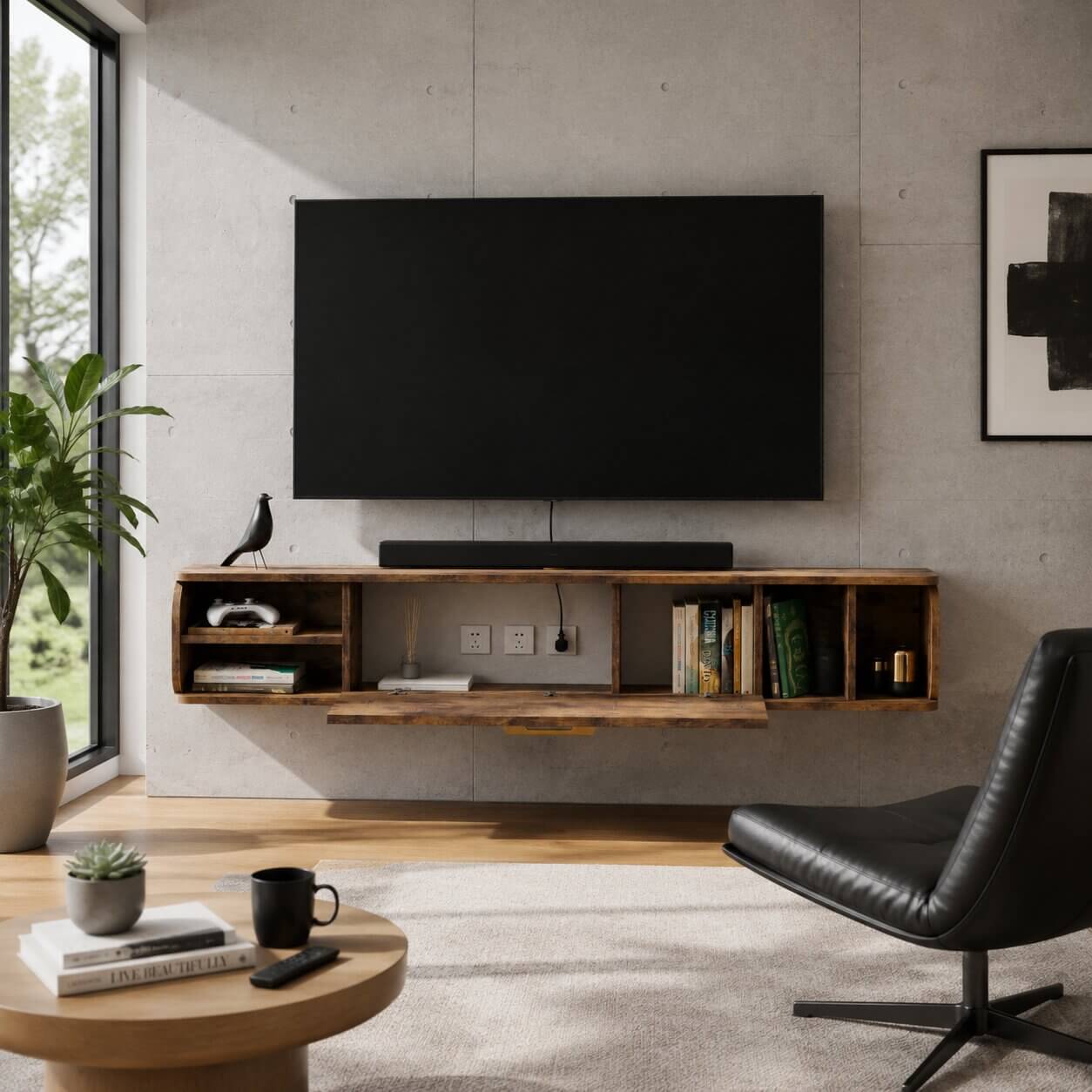58" Prima TV Stand Rustic Brown (BACKORDER)