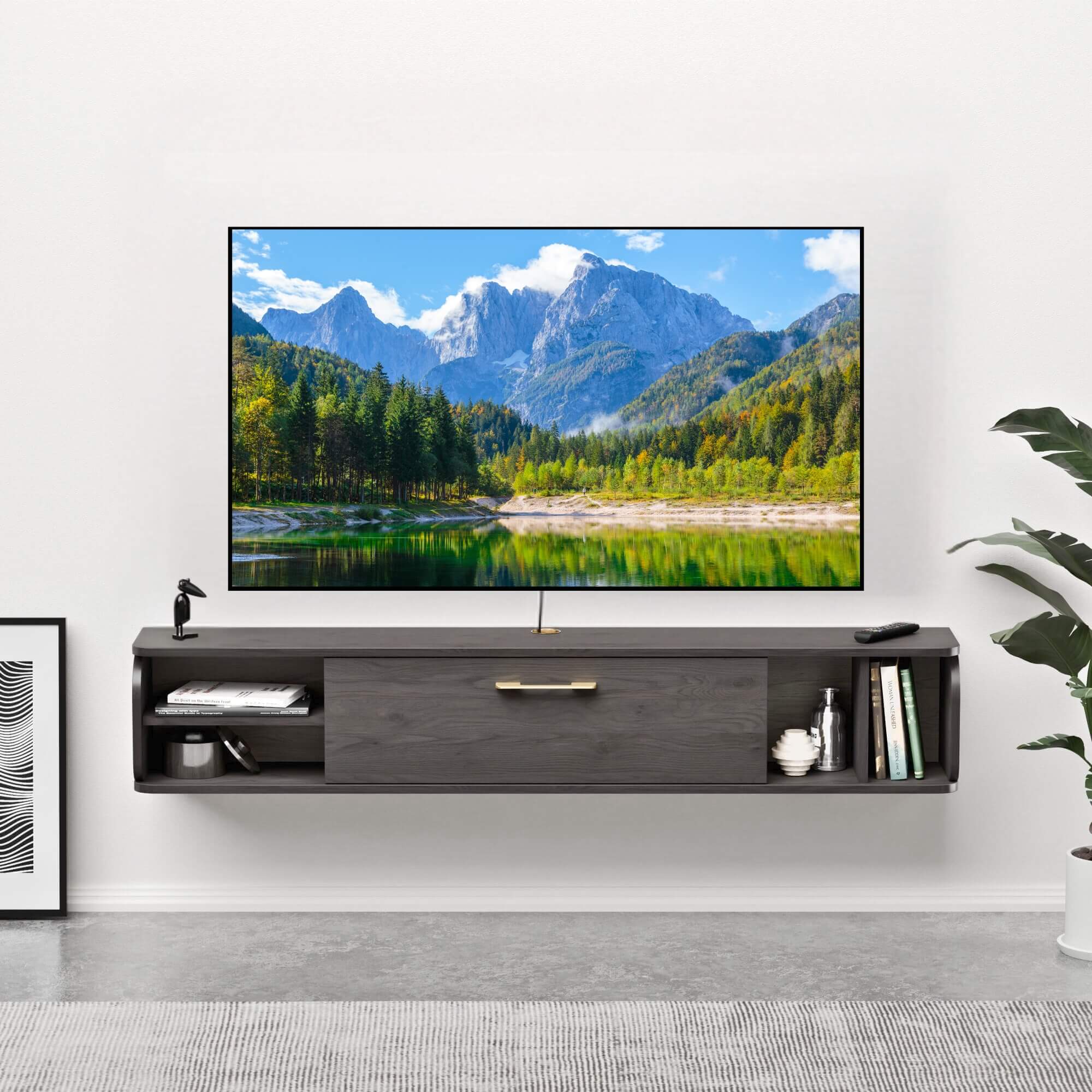 Wall Mounted Media Console, Floating TV hot Stand for 55 Inches TVs