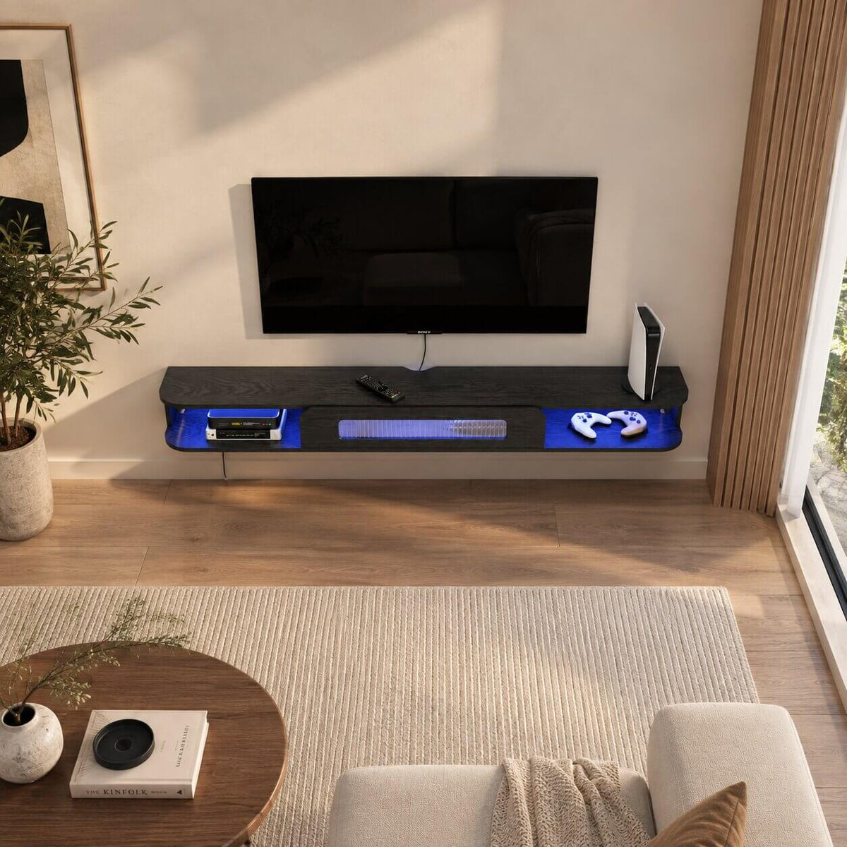 47" Eclaire Floating TV Stand, Black
