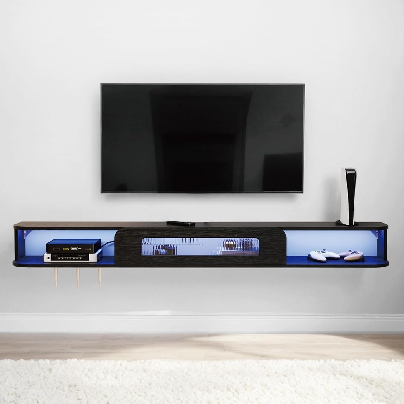 47" Eclaire Floating TV Stand, Black