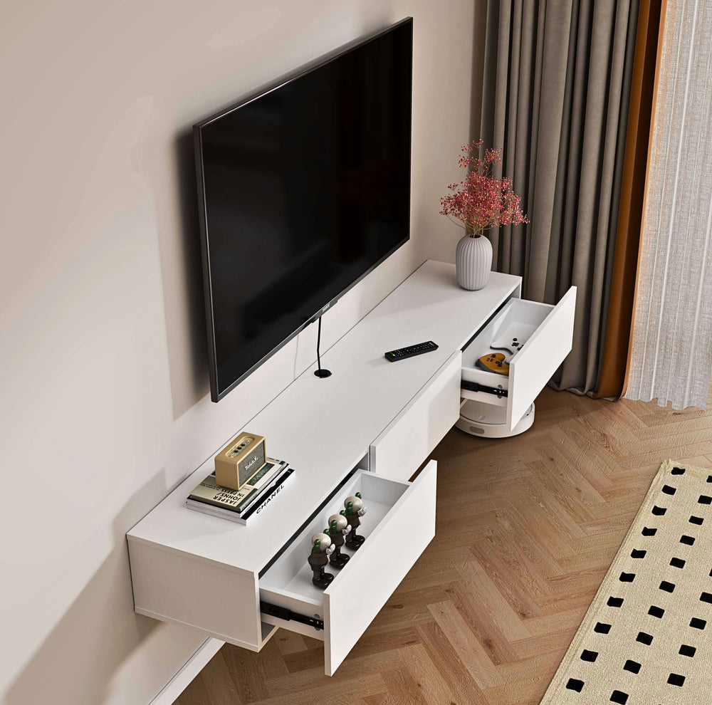 Custom Floating TV Stand, Wall Shelf, Media Console, Entertainment Unit