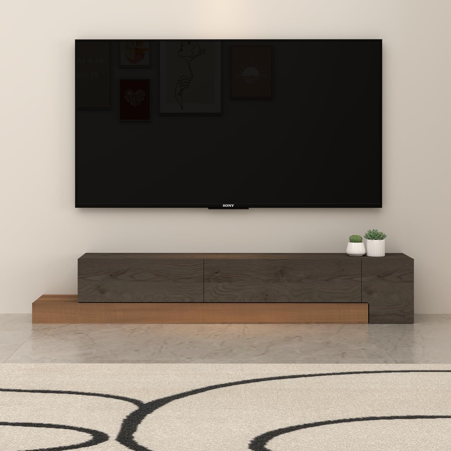 Custom Retractable Floating TV Stand 71"-122"