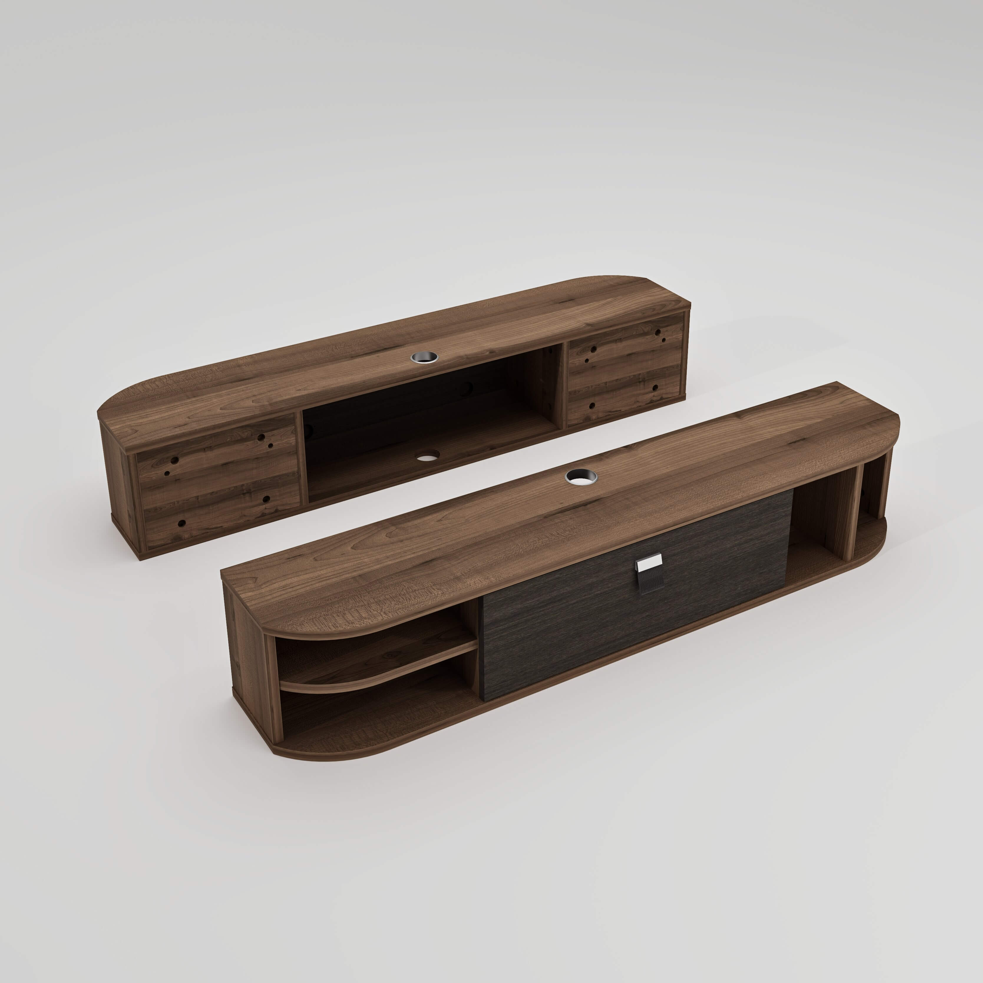 47" Modestia Floating TV Stand, Walnut (Backorder)