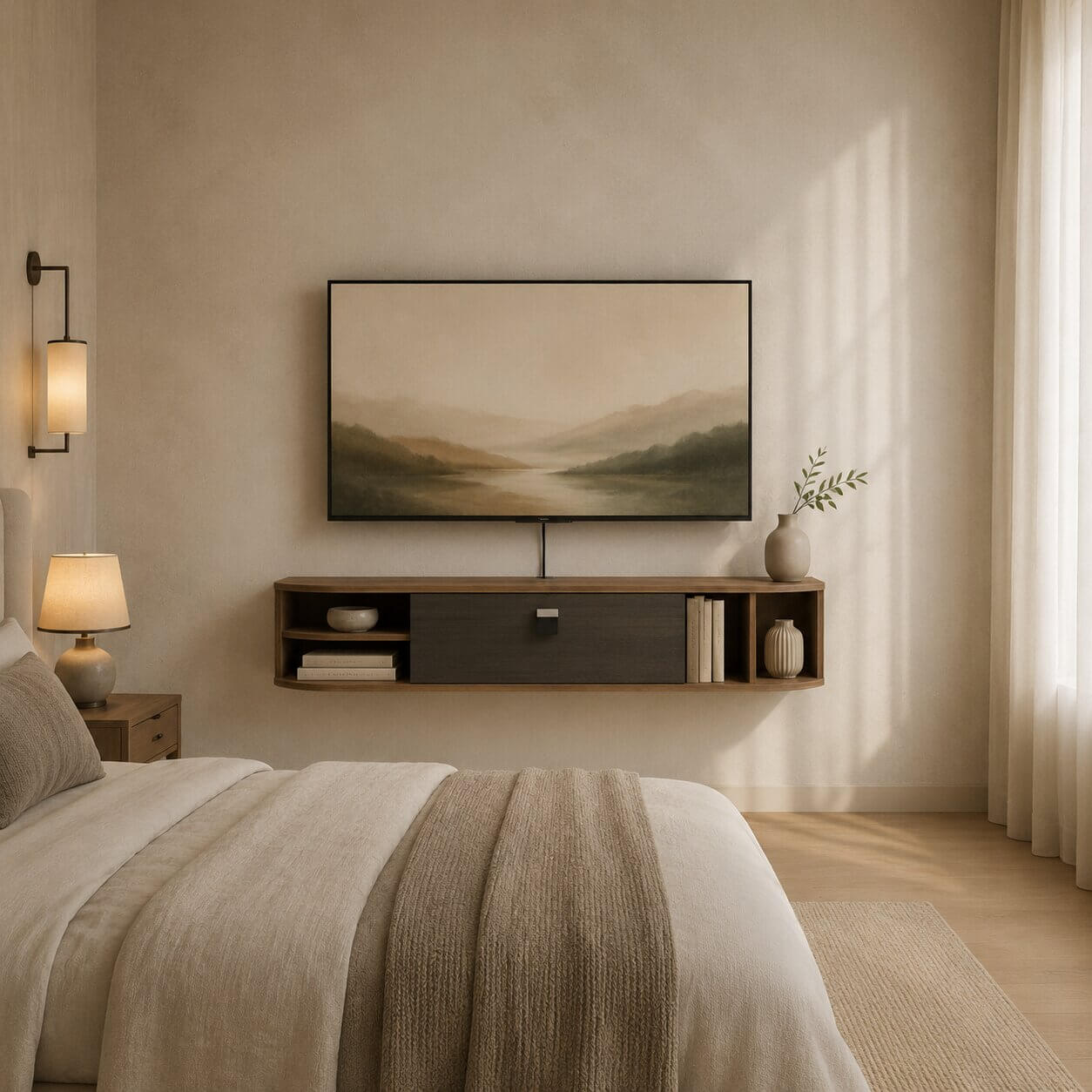 47" Modestia Floating TV Stand, Walnut (Backorder)