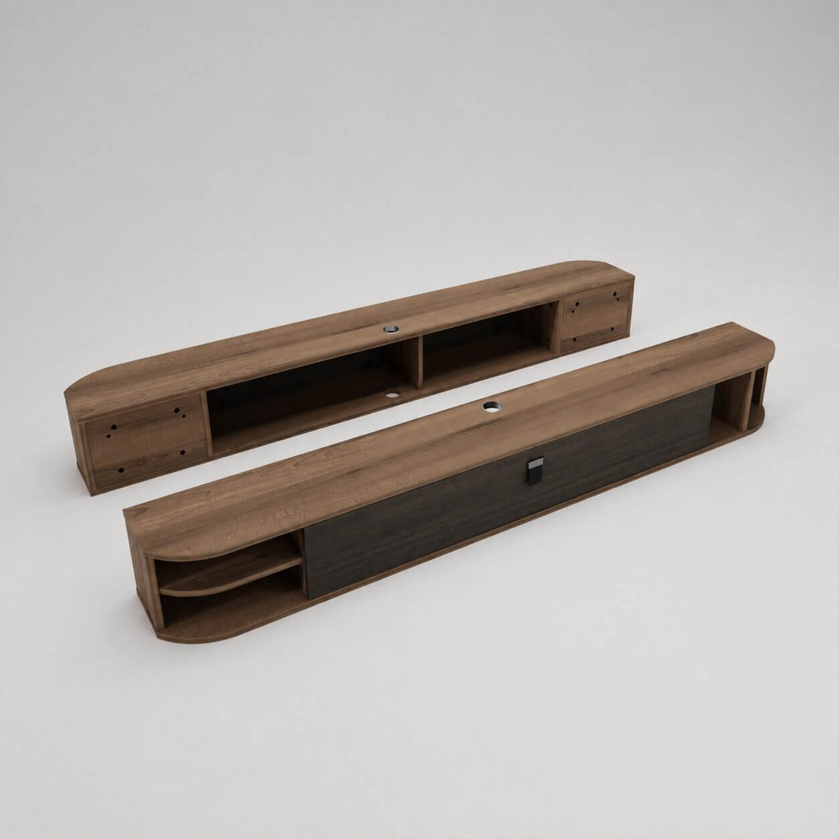 63" Modestia Floating TV Stand, Walnut