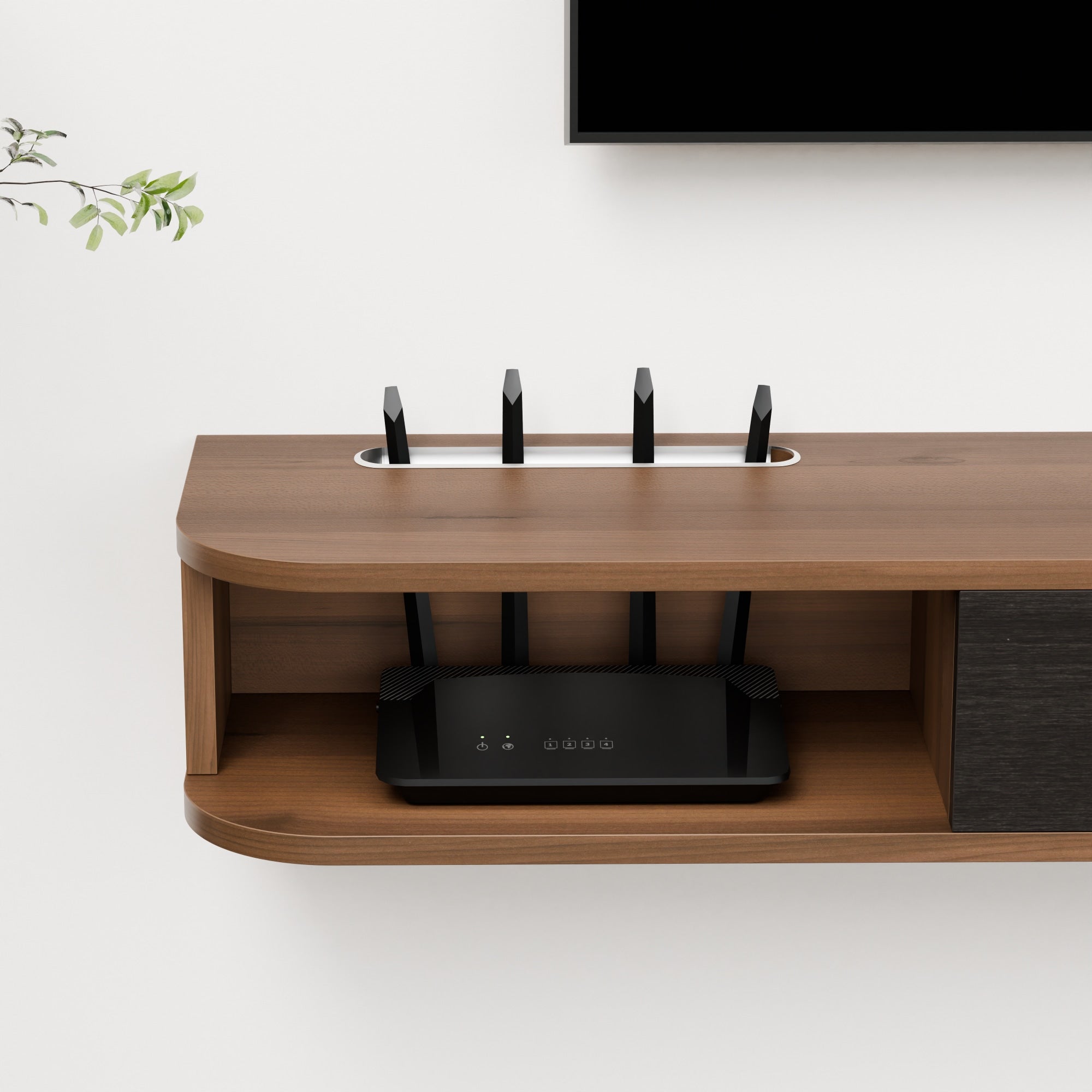 78" Eclan Floating TV Stand, Walnut