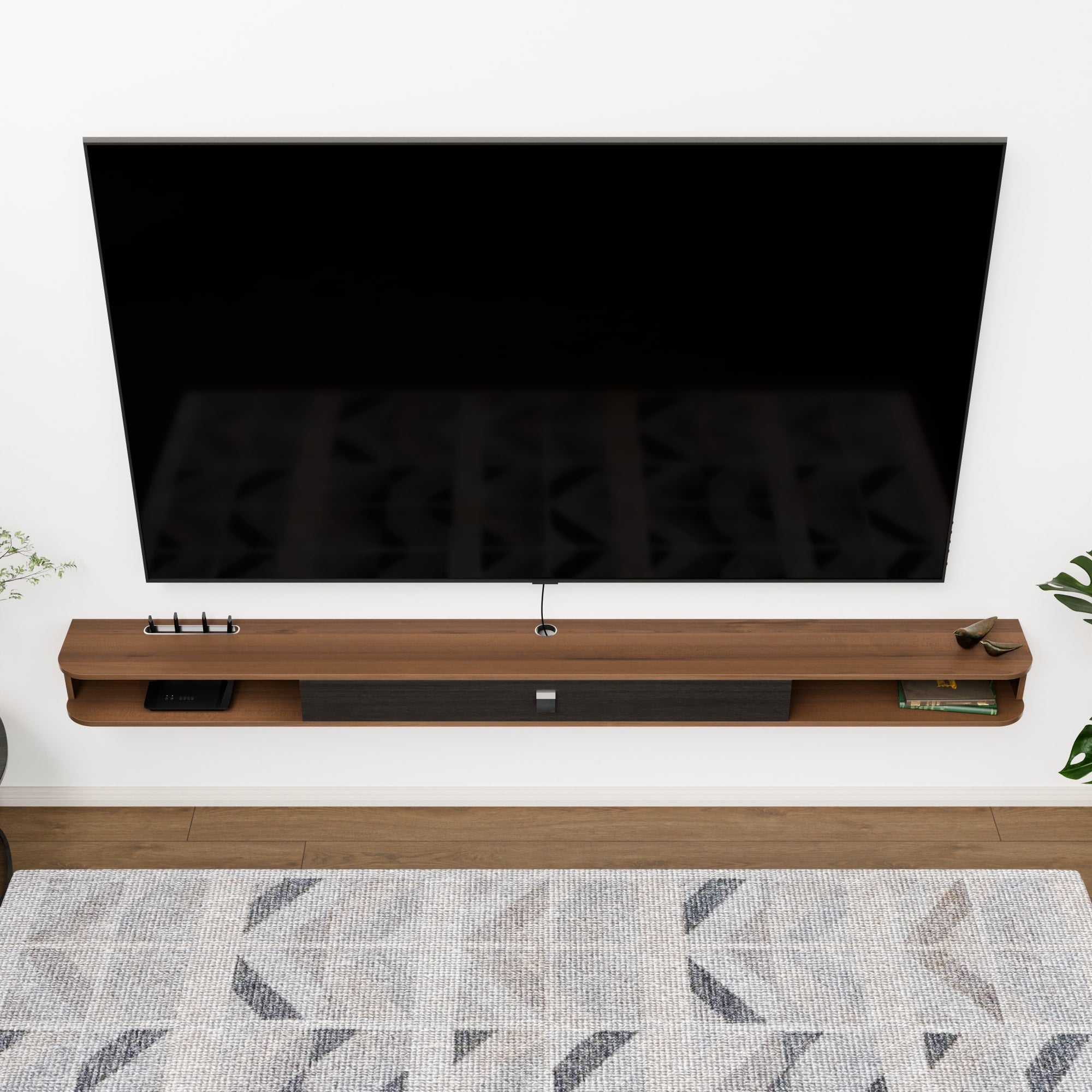 94" Eclan Walnut Floating TV Stand