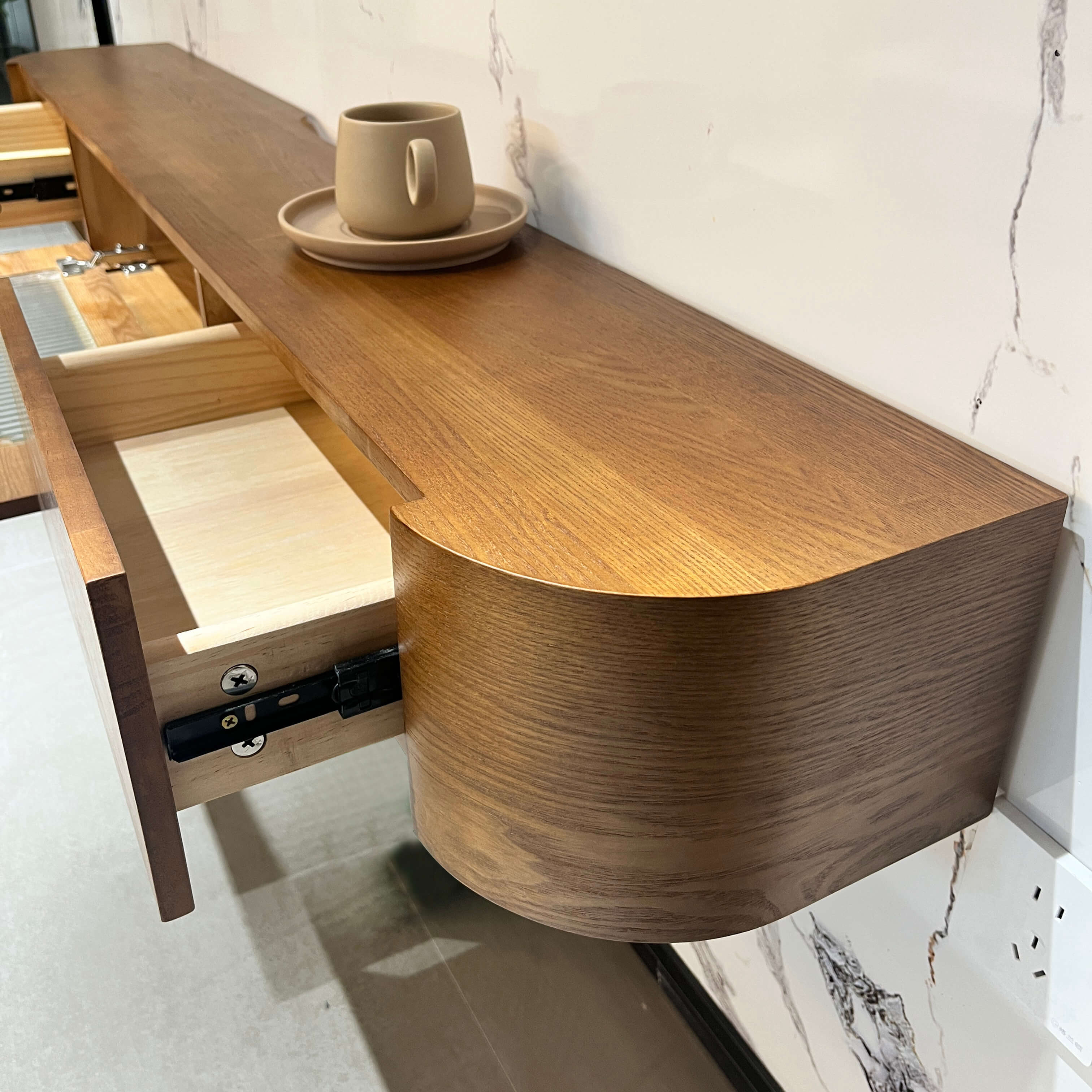 70" Prista Floating TV Stand, Walnut