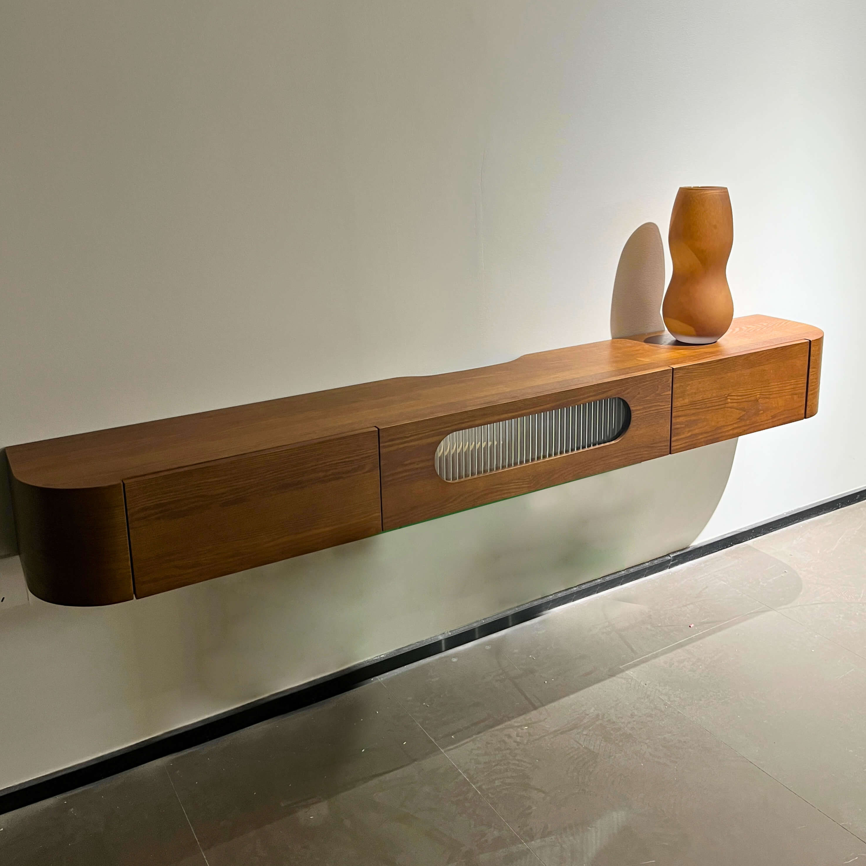 70" Prista Floating TV Stand, Walnut