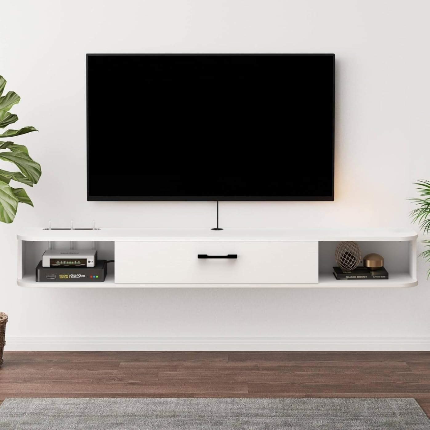 55.11" Pureza Floating TV Stand, White