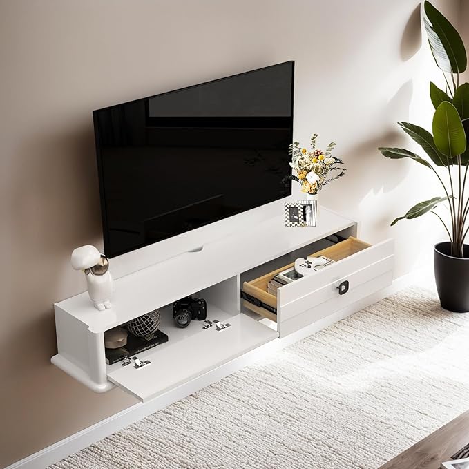 51.18″ Glossiera Solid Wood TV Stand, White